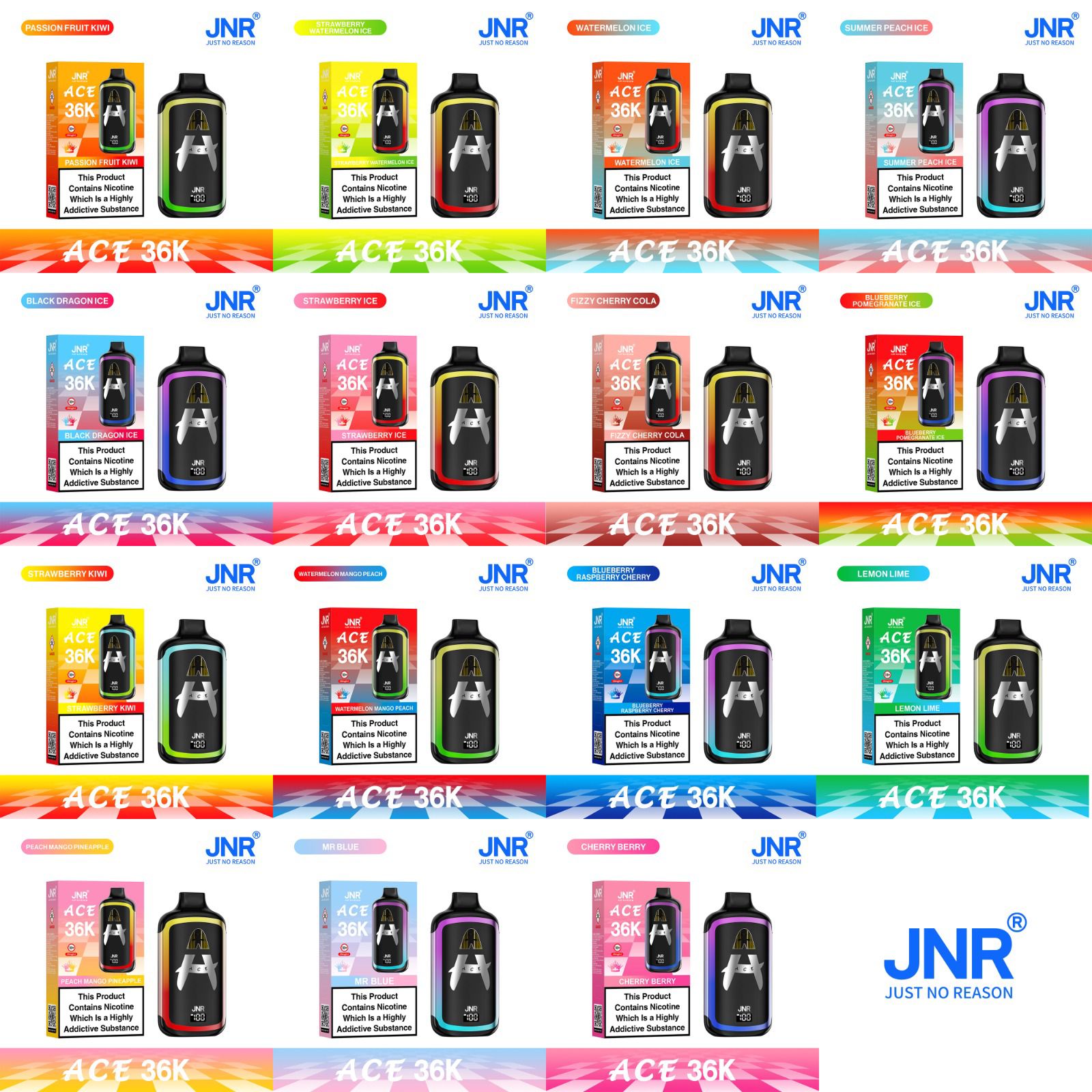 JNR Ace 36K Puffs Prefilled Pod Kit [Box of 5]